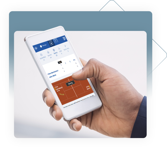 Tennis gamecast embedded in a mobile sports interface